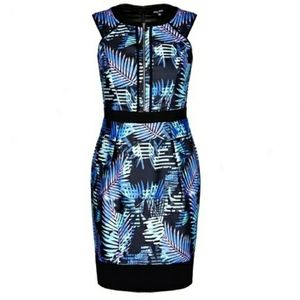 CITY CHIC American Palm Fitted Sleeveless Dress